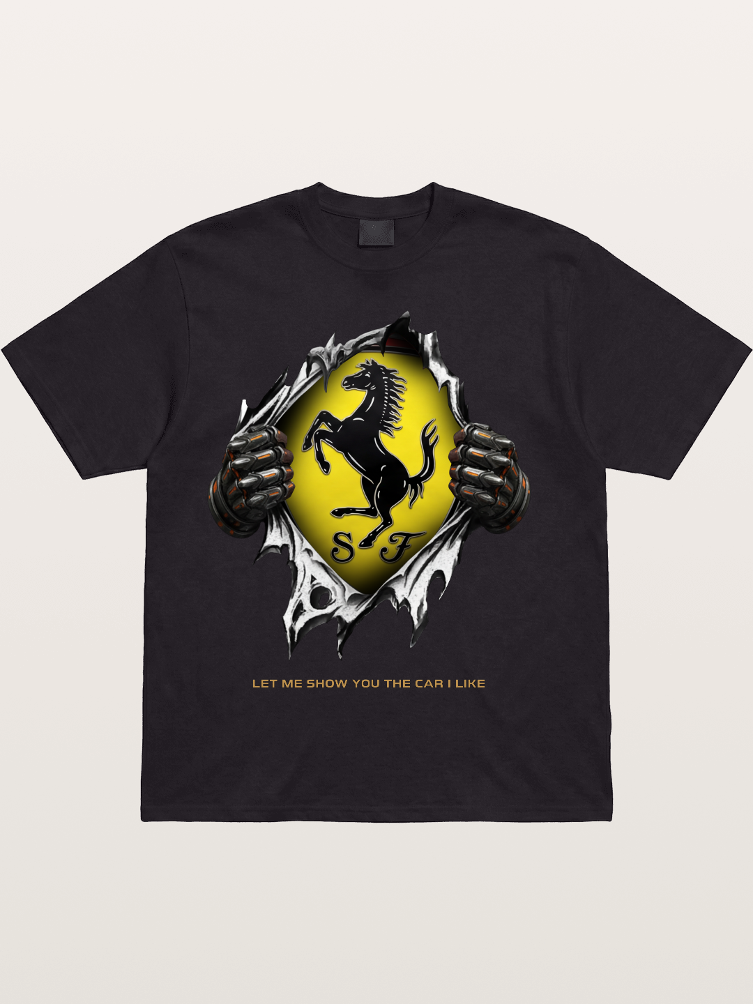 Ferrari Prancing Horse Tear Through Cotton T-shirt