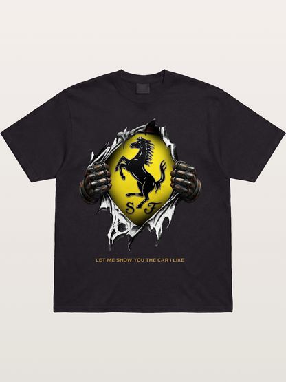 Ferrari Prancing Horse Tear Through Cotton T-shirt