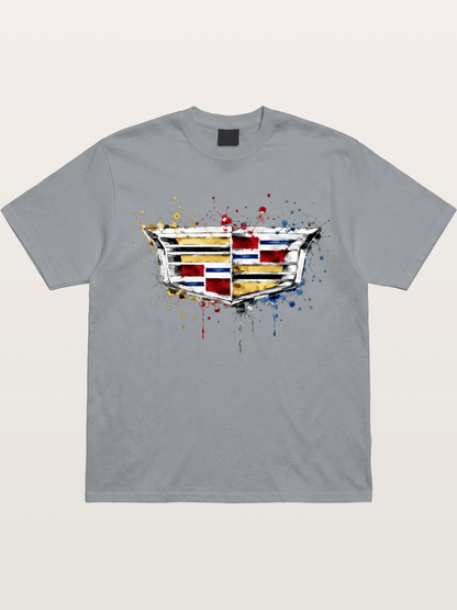 Cadillac Watercolor Logo Print Gildan T-shirt