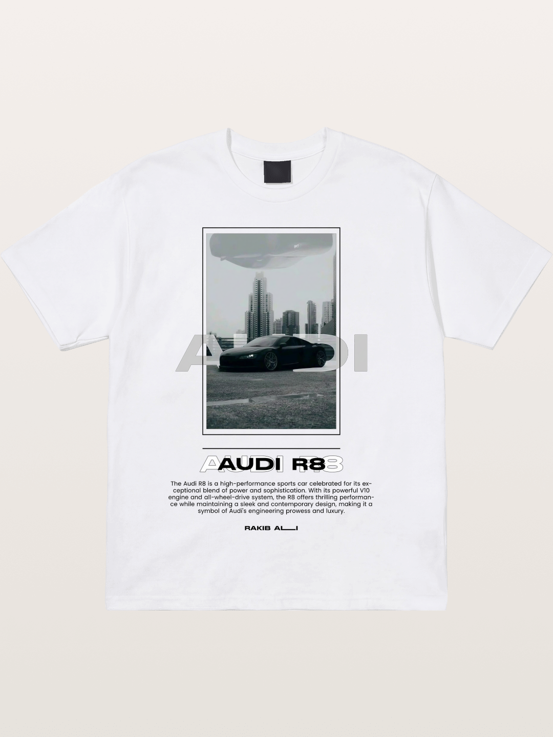 Audi R8 City Night Graphic Cotton T-shirt