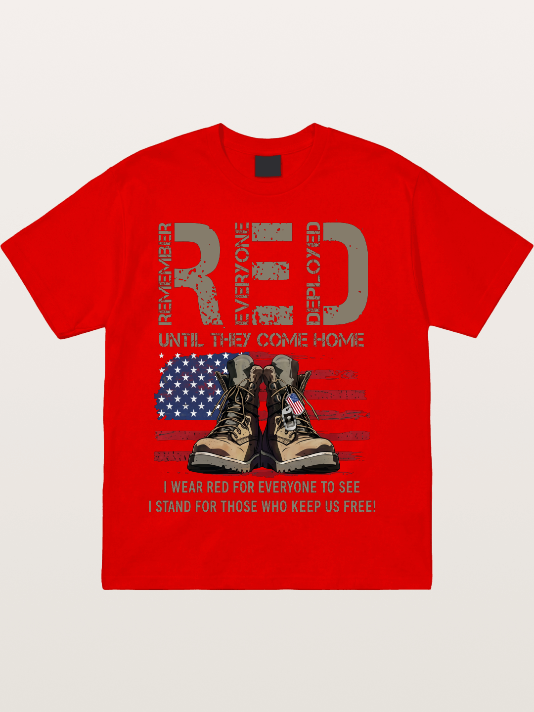 I Wear Red for Those Who Keep Us Free Cotton T-shirt