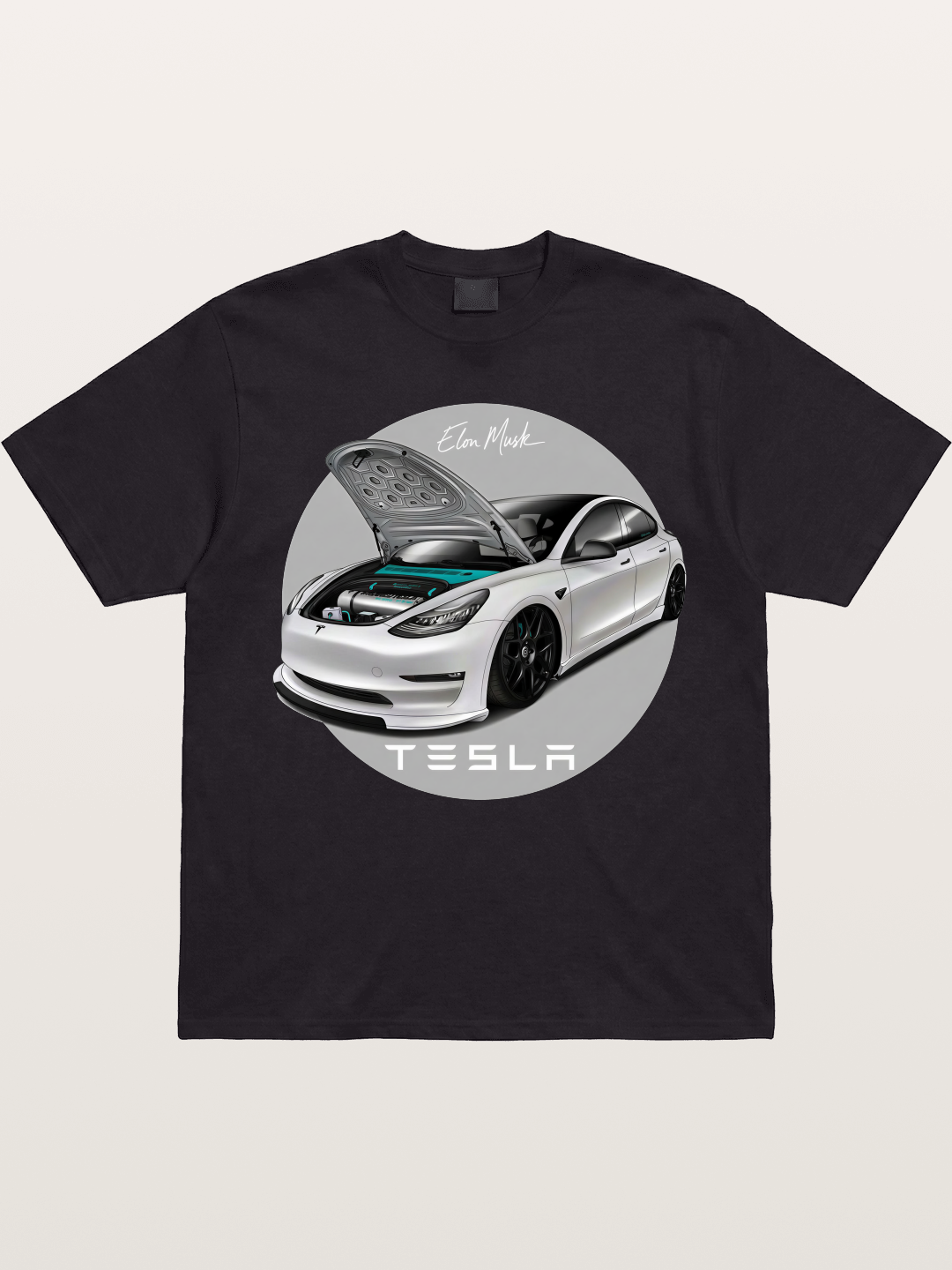 Tesla Model 3 Elon Musk Art Gildan T-shirt