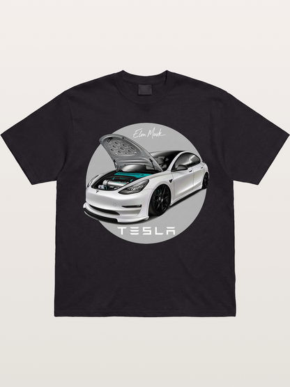 Tesla Model 3 Elon Musk Art Gildan T-shirt