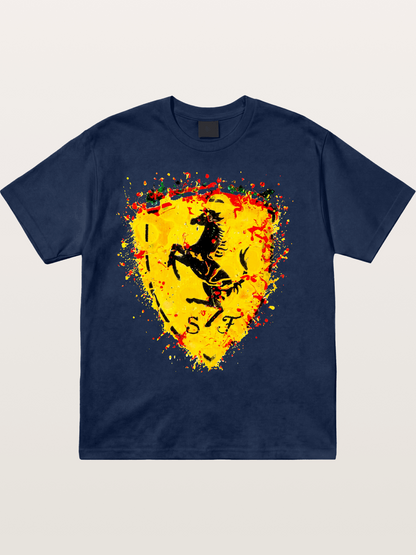 Ferrari Paint Splash Logo Cotton T-shirt