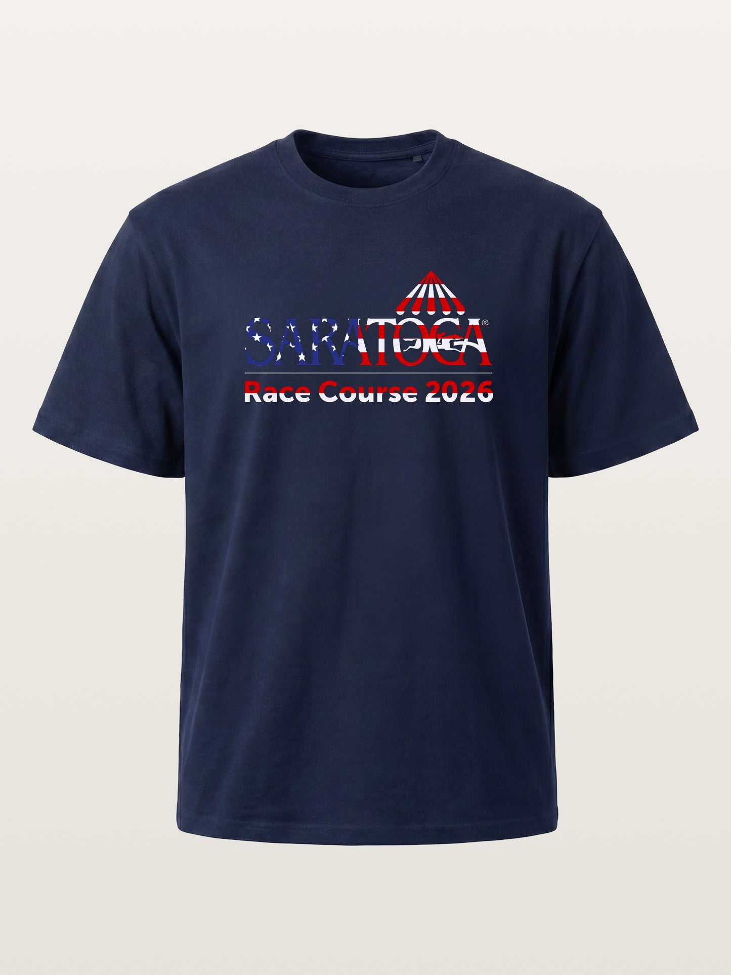Saratoga Race Course Star Spangled Text Cotton T-shirt