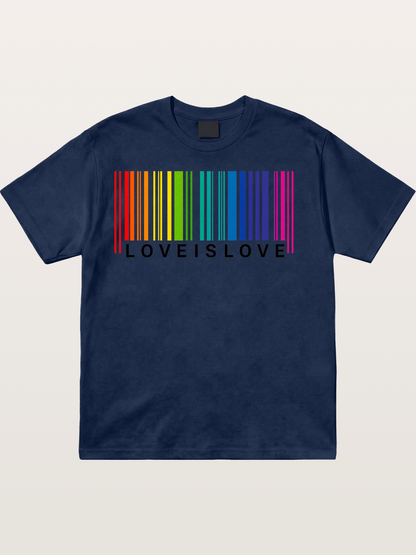 Love Is Love Barcode Style Art Cotton T-shirt