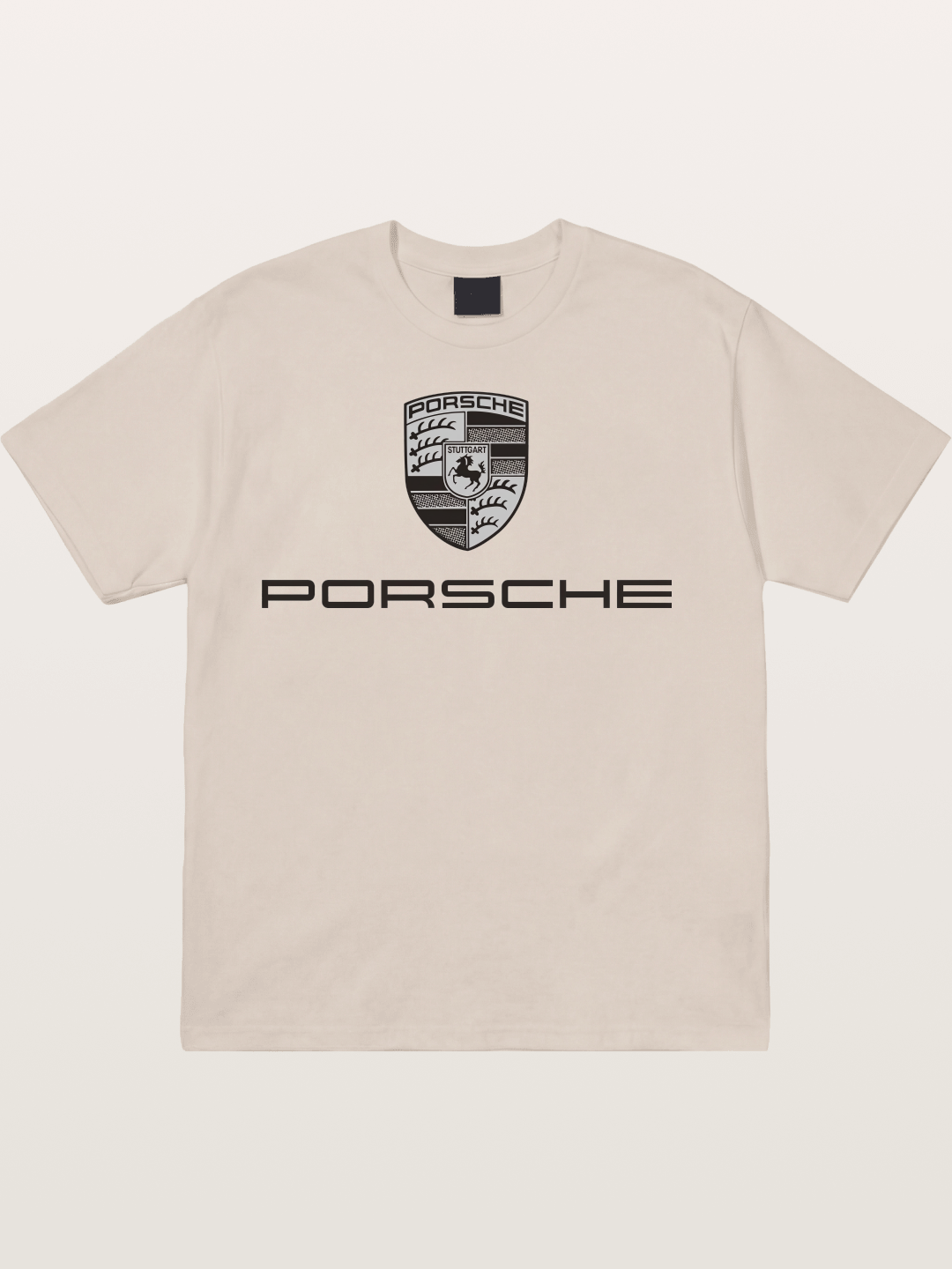 Monochrome Porsche Crest Cotton T-shirt
