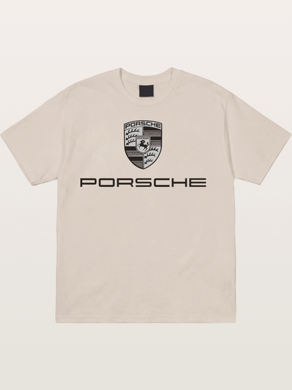 Monochrome Porsche Crest Cotton T-shirt