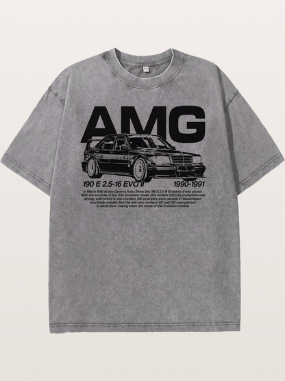 AMG 190E EVO Racing Car Art Washed T-shirt