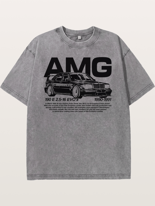 AMG 190E EVO Racing Car Art Washed T-shirt