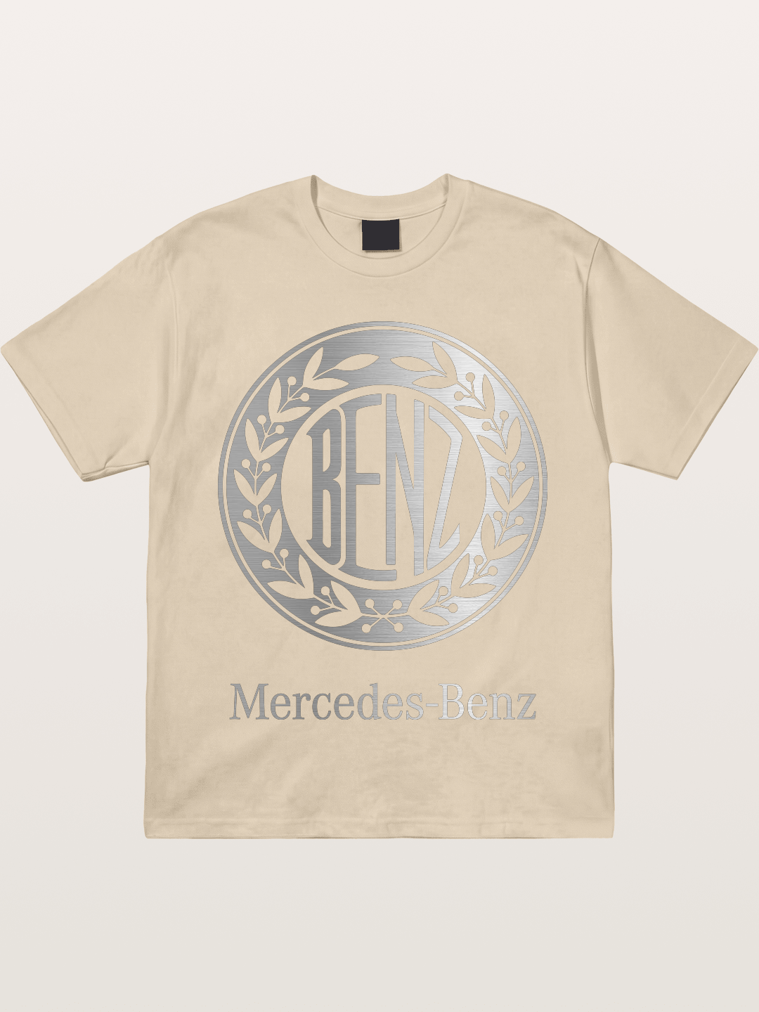 Benz Retro Lettermark Silver Texture Gildan T-shirt
