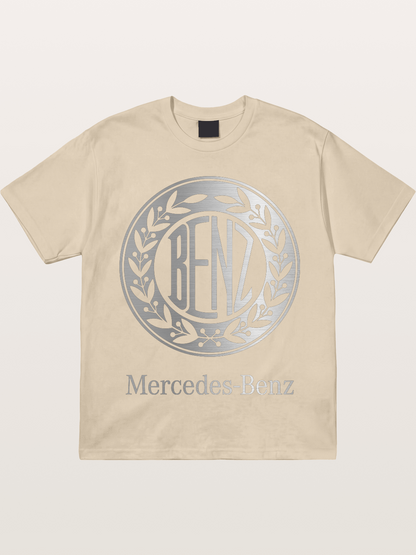 Benz Retro Lettermark Silver Texture Gildan T-shirt