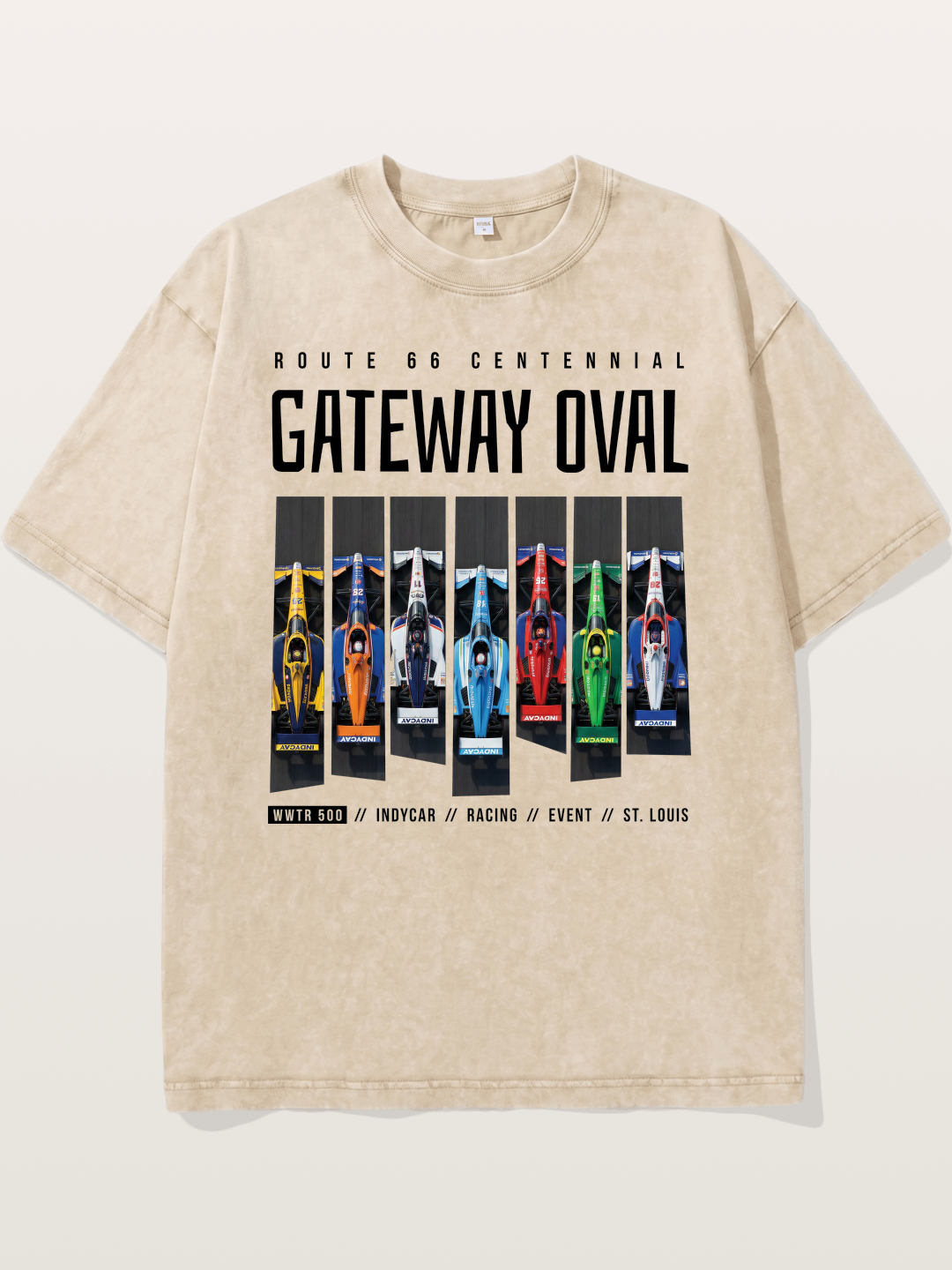 Vertical Grid Gateway Oval Art Washed T-shirt