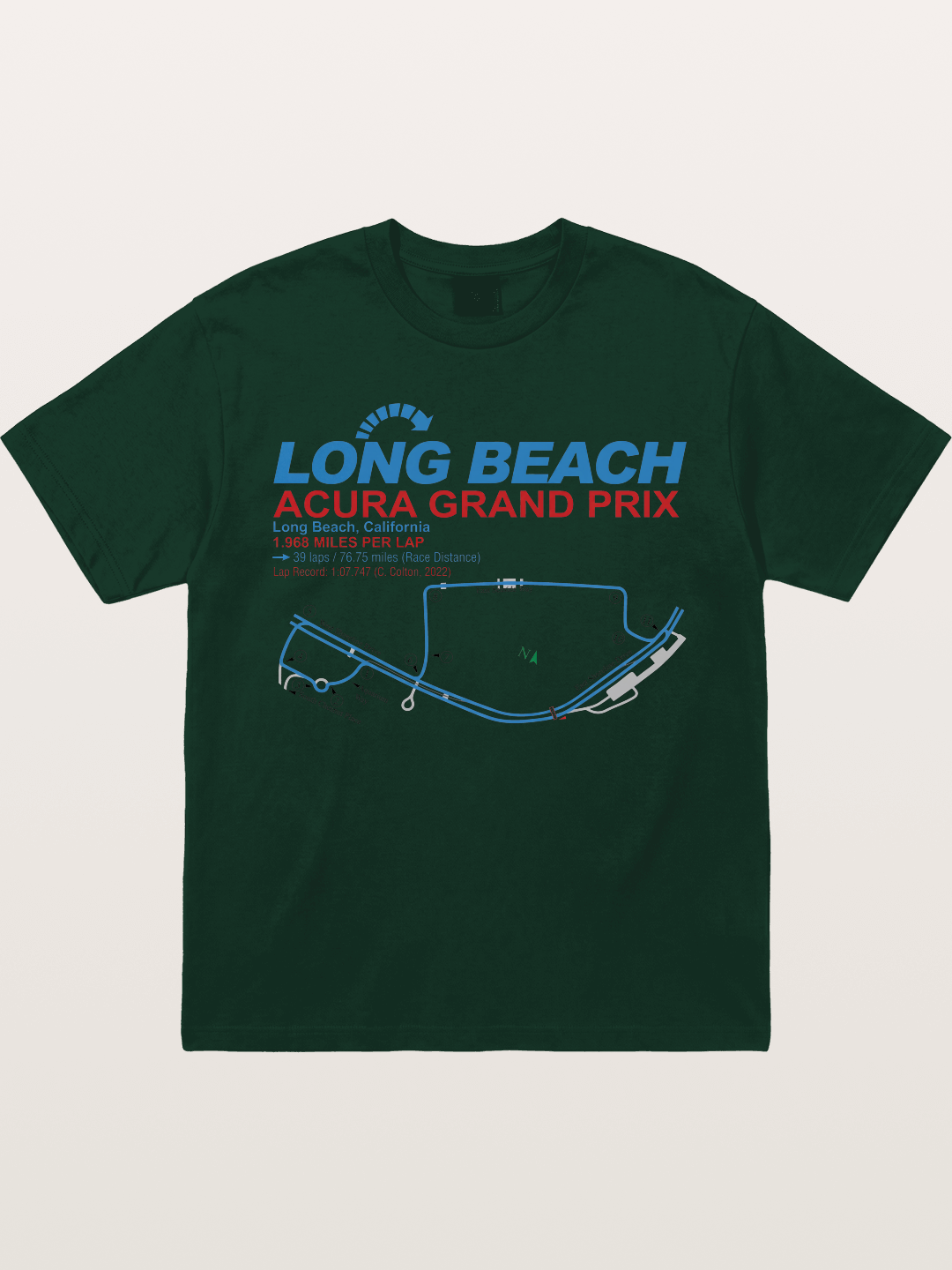Long Beach Grand Prix Map Gildan T-shirt
