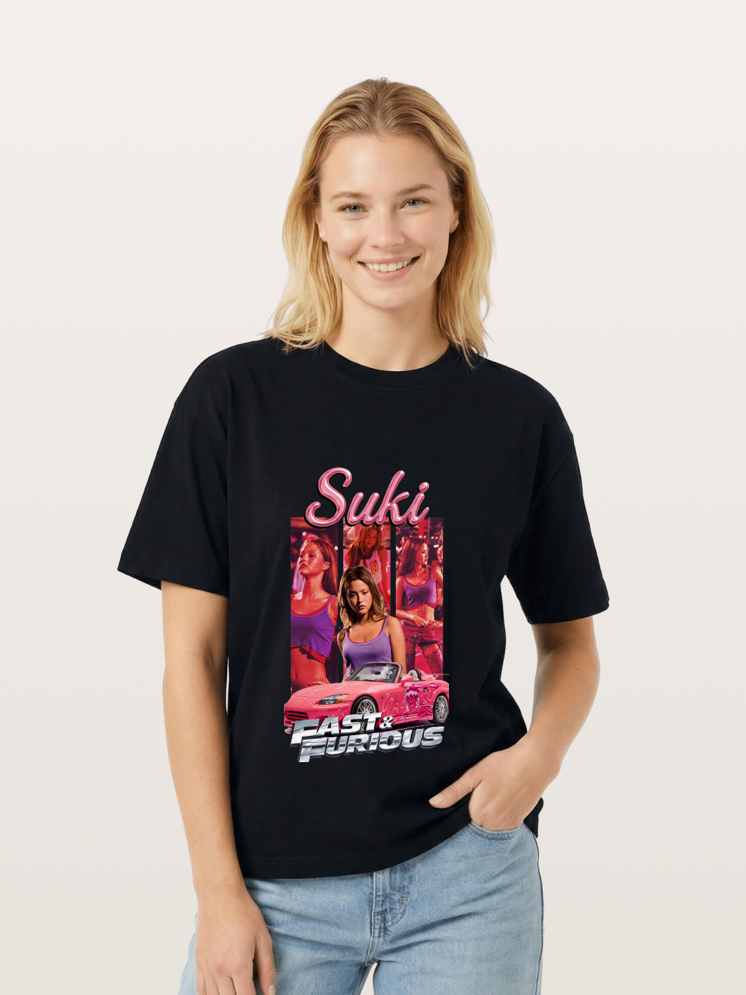 Fast & Furious Pink Crew Gildan T-shirt