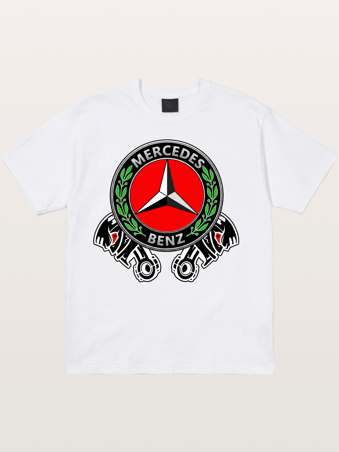 Mercedes-Benz Piston Logo Art Cotton T-shirt