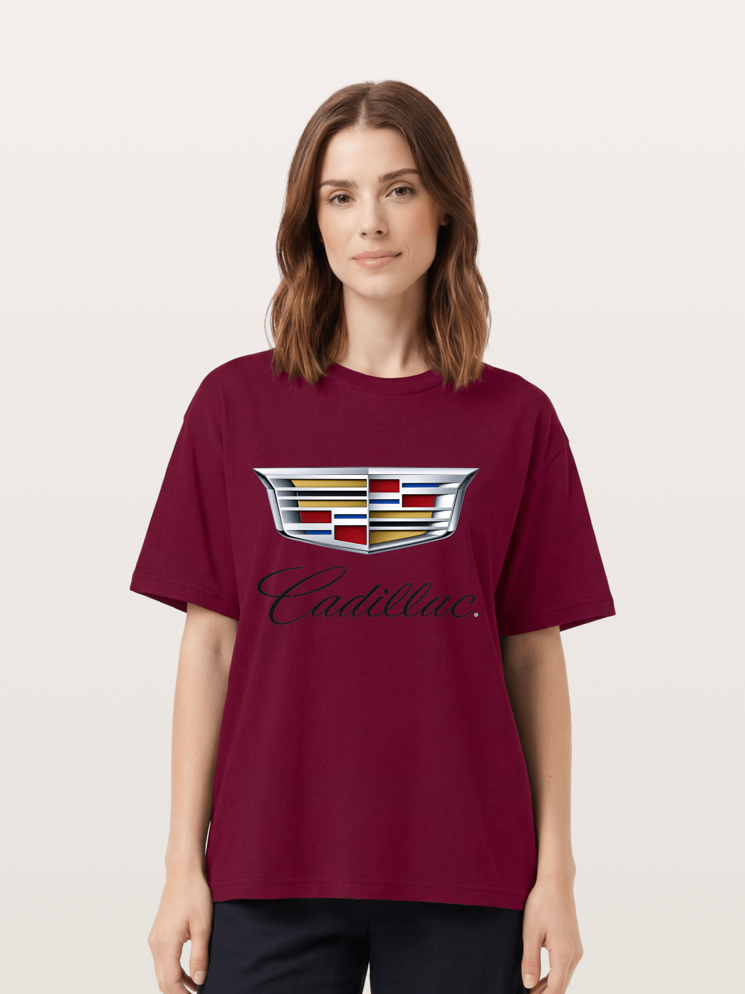 Cadillac Emblem Script Print Gildan T-shirt