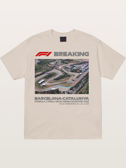 Barcelona Catalunya Track Aerial View Cotton T-shirt