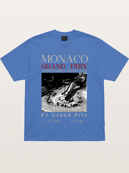 Monaco Grand Prix Black White Aerial Gildan T-shirt