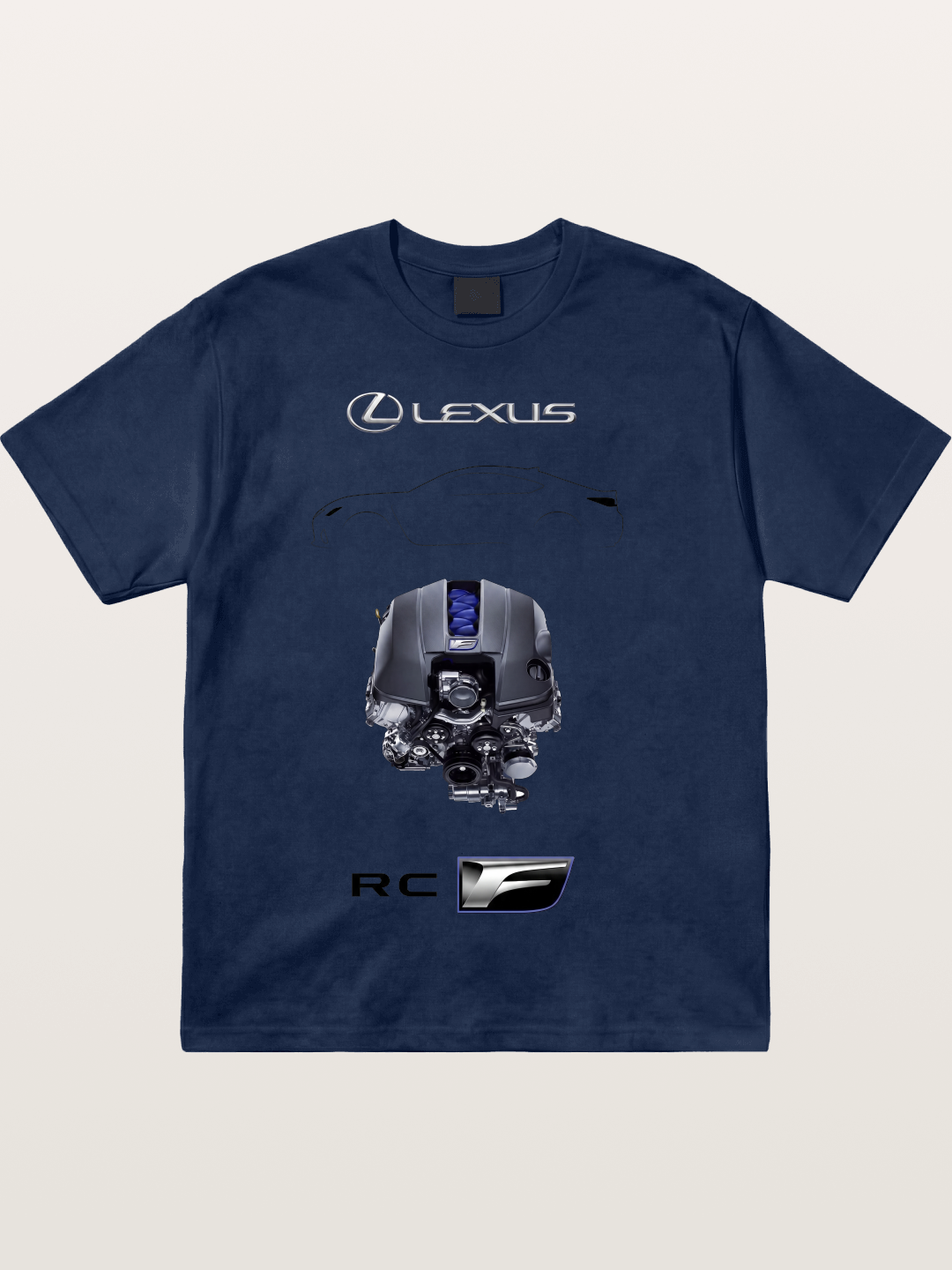 RC F Engine Outline Poster Cotton T-shirt