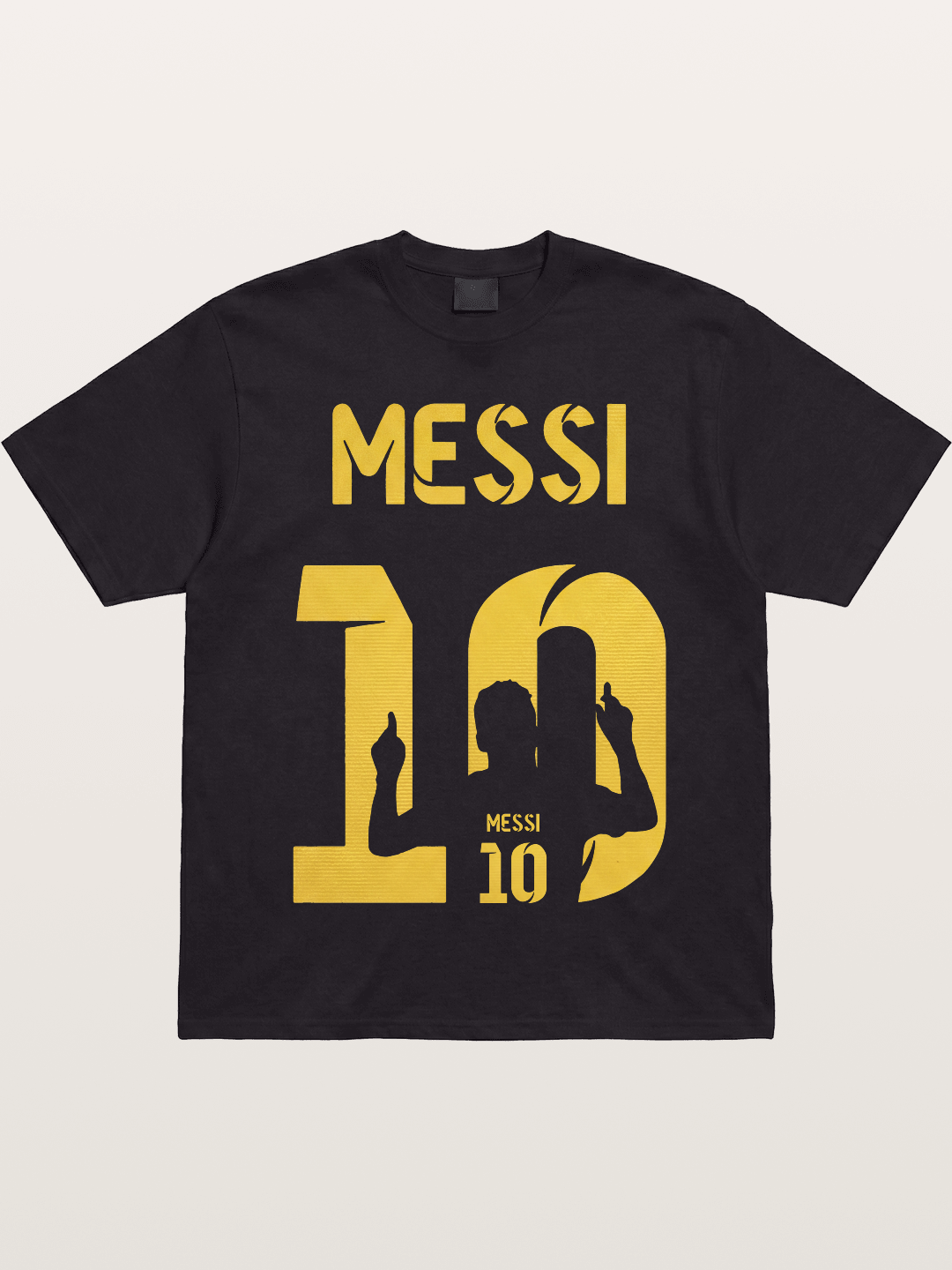 Messi No.10 Gold Silhouette Gildan T-shirt