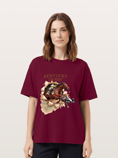 Derby Horse & Race Car Collage Design Gildan T-shirt