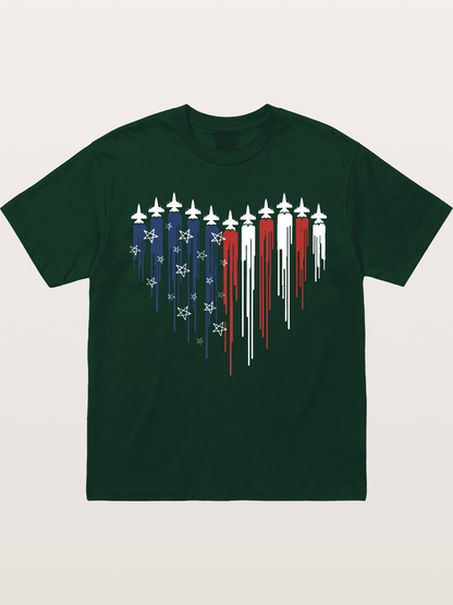 American Flag Paint Drip Design Gildan T-shirt