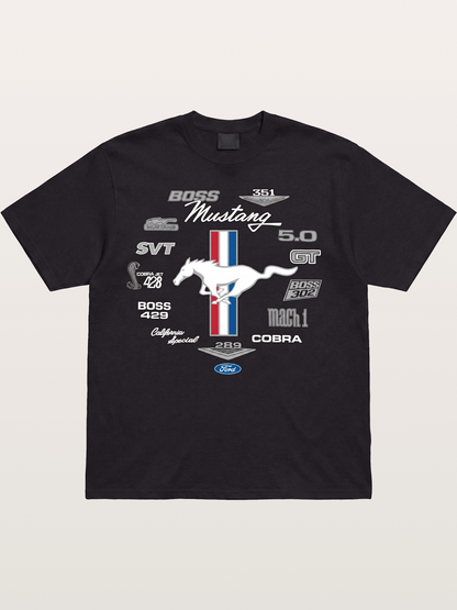 Ford Mustang Generations Badge Collection Cotton T-shirt