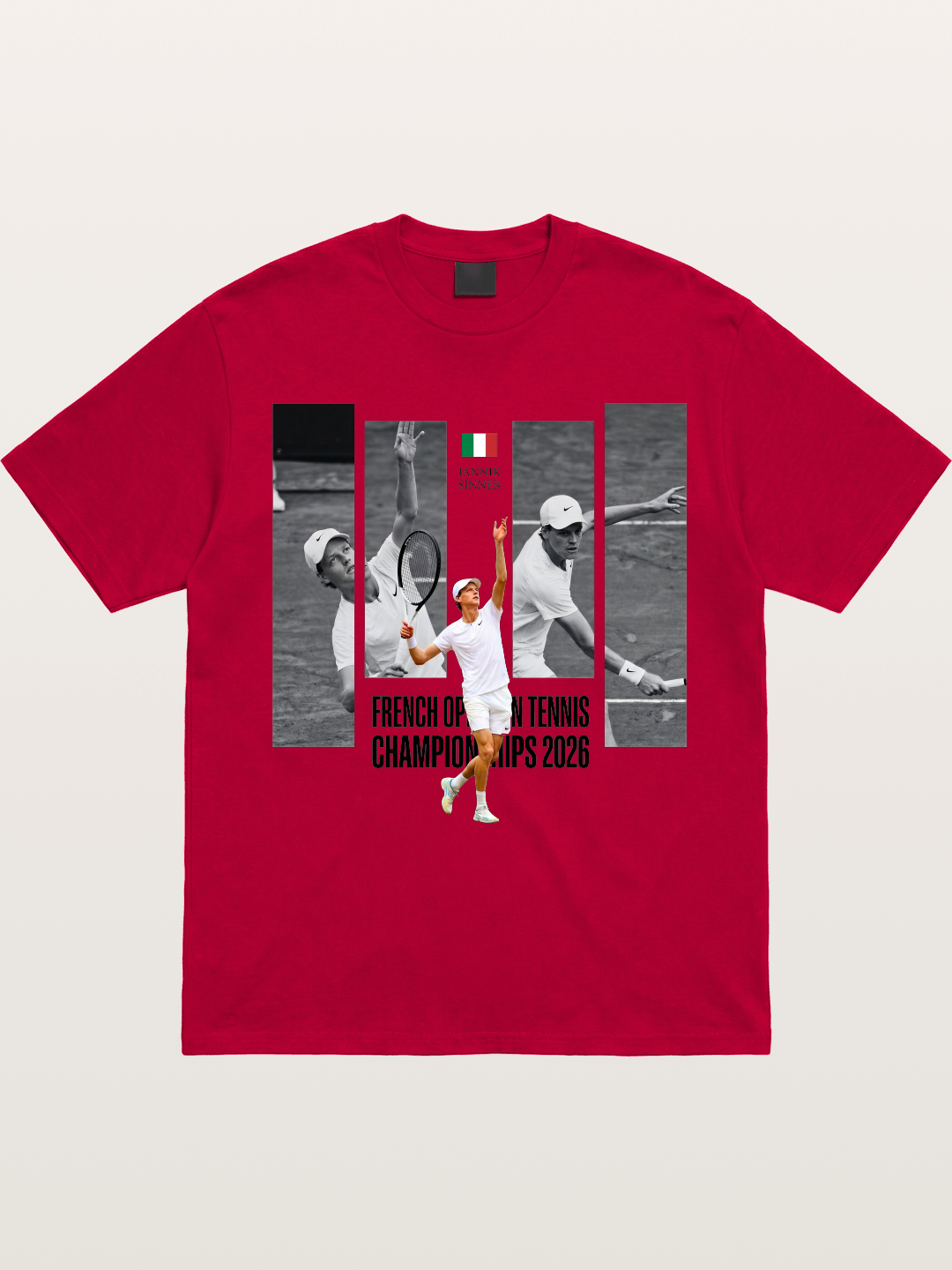 Jannik Sinner French Open Graphic Gildan T-shirt