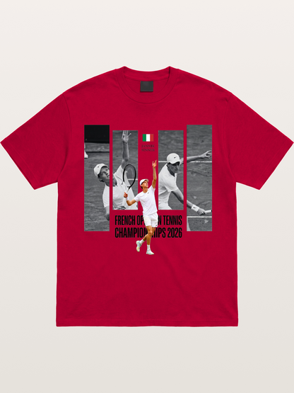 Jannik Sinner French Open Graphic Gildan T-shirt