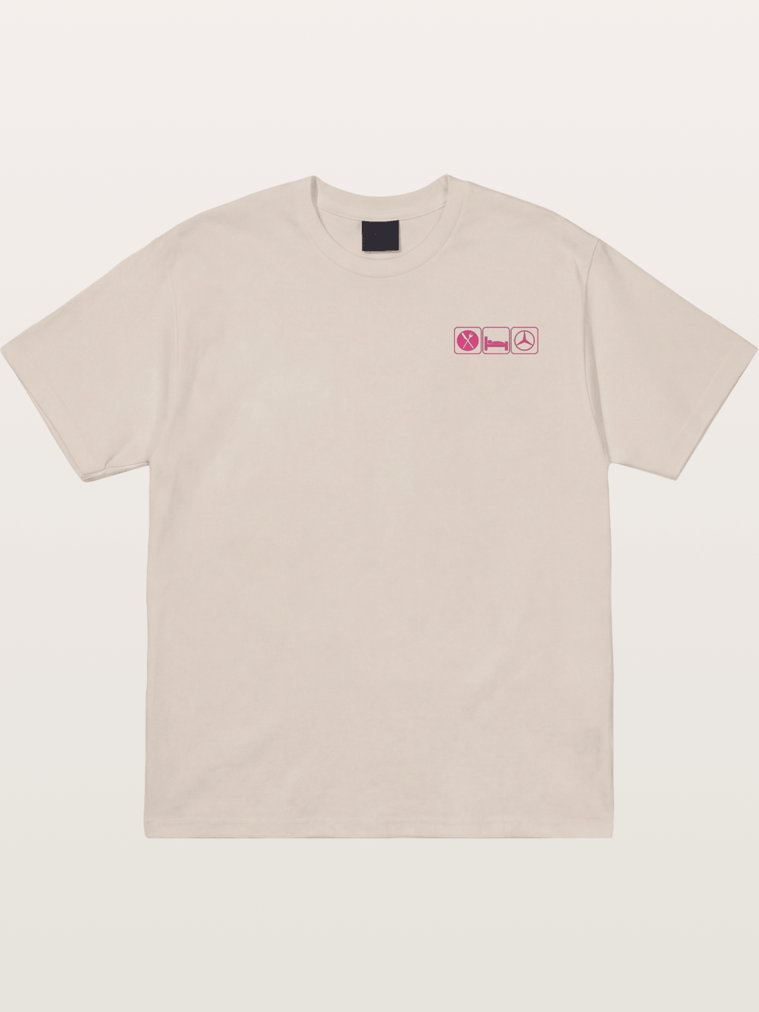 Eat Sleep Mercedes Pink Print Cotton T-shirt