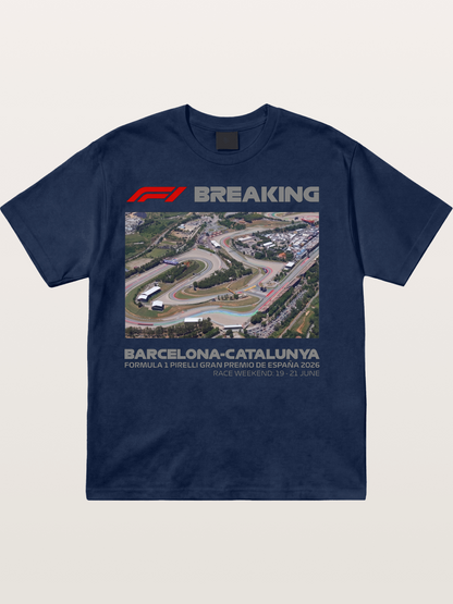 Barcelona Catalunya Track Aerial View Cotton T-shirt