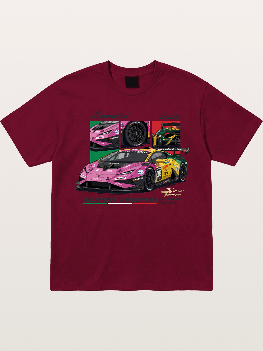 Lamborghini Huracan Pink Yellow Livery Gildan T-shirt