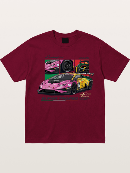 Lamborghini Huracan Pink Yellow Livery Gildan T-shirt