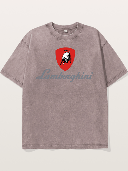 Lamborghini Red Bull Logo Washed T-shirt