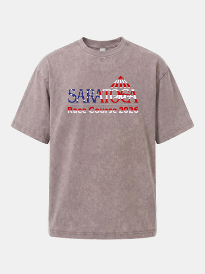 Saratoga Race Course Star Spangled Text Washed T-shirt