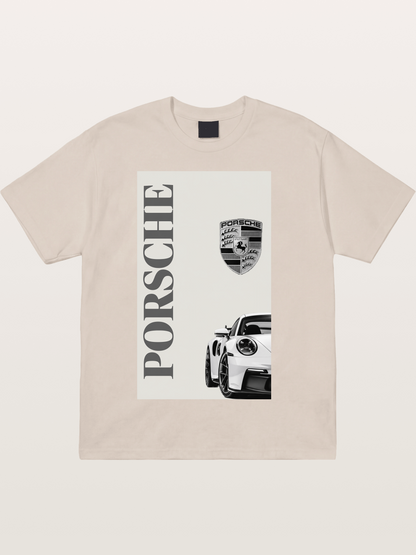 Porsche Minimal Emblem Art Cotton T-shirt