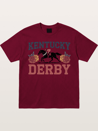 Kentucky Derby Rose Horse Poster Gildan T-shirt