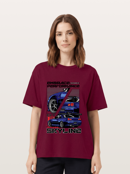 Nissan Skyline GT-R R34 Split View Gildan T-shirt