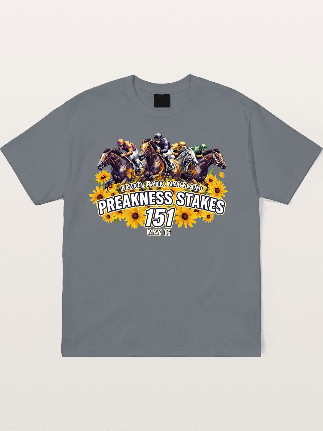 Preakness 151 Sunflower Racing Art Cotton T-shirt