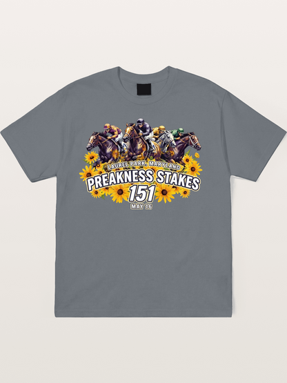 Preakness 151 Sunflower Racing Art Cotton T-shirt