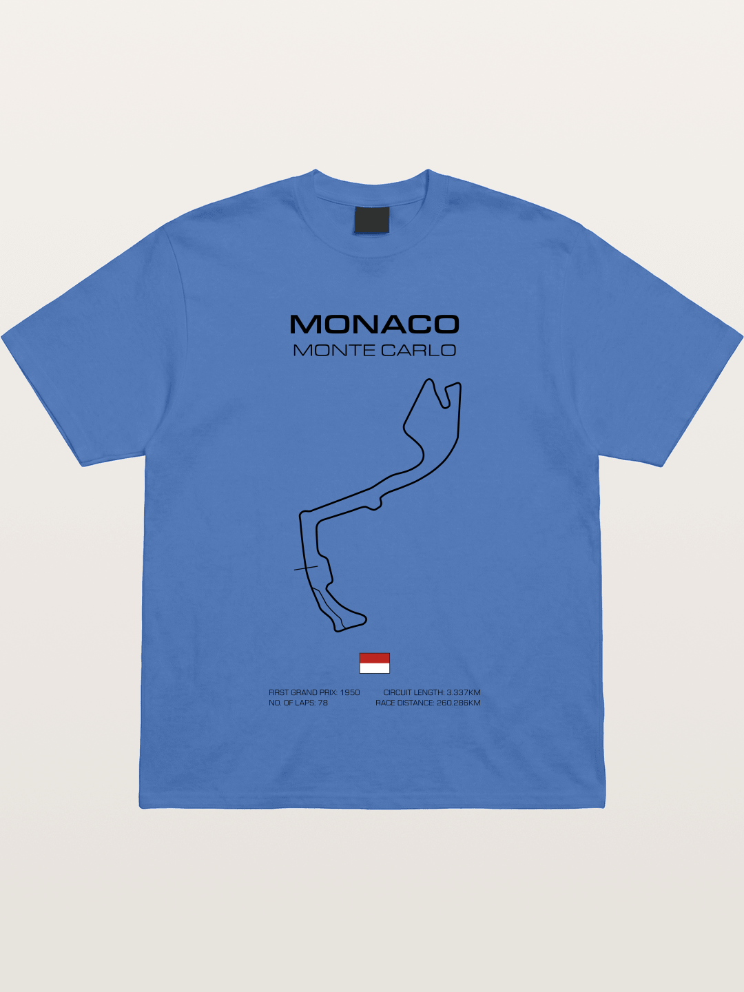 Monaco Circuit Minimal Line With Flag Gildan T-shirt