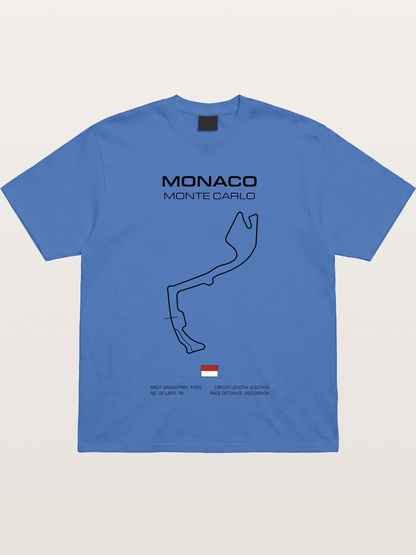 Monaco Circuit Minimal Line With Flag Gildan T-shirt