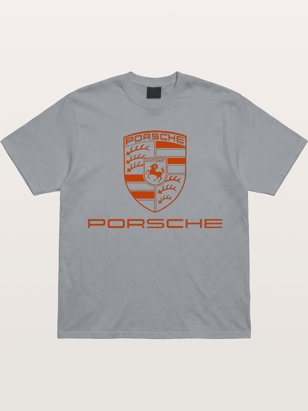 Porsche Crest Orange White Logo Gildan T-shirt