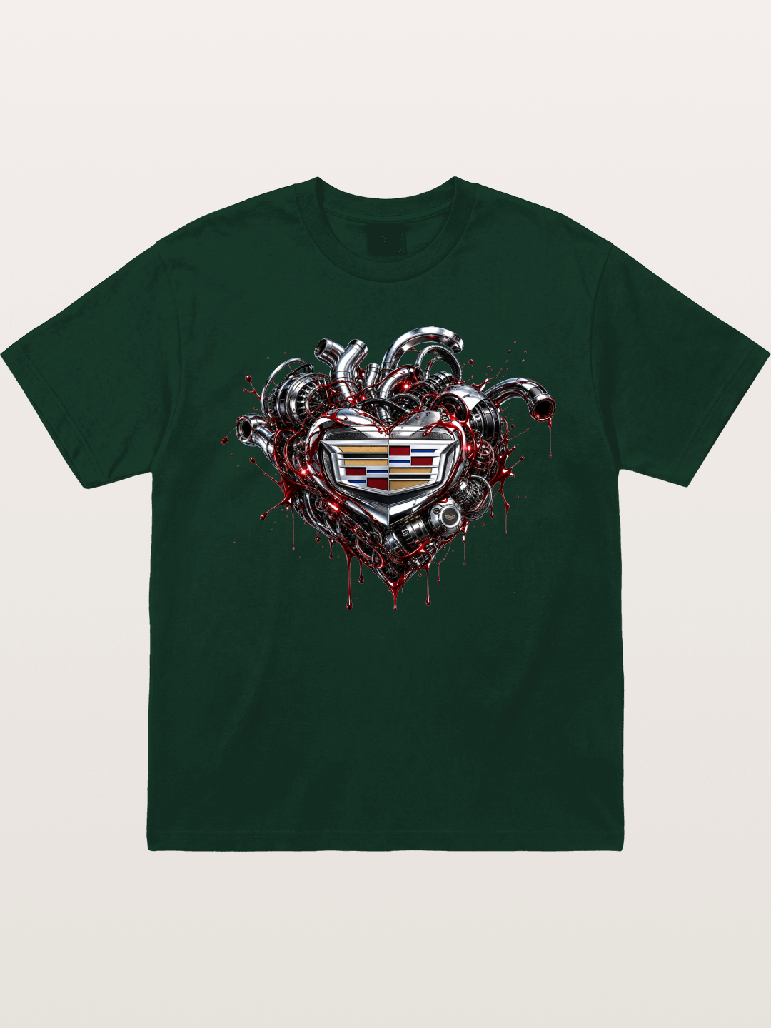 Cadillac Engine Heart Design Gildan T-shirt