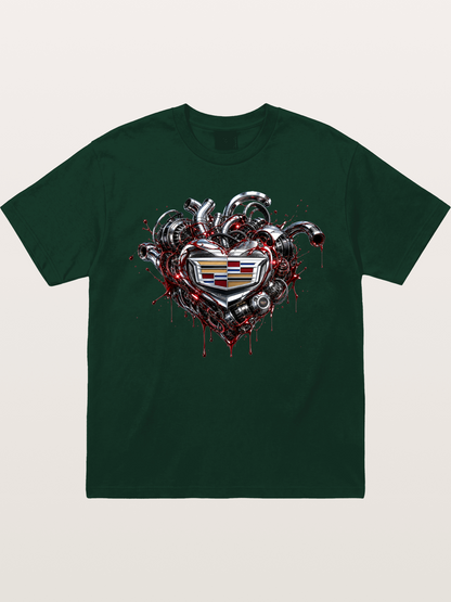 Cadillac Engine Heart Design Gildan T-shirt