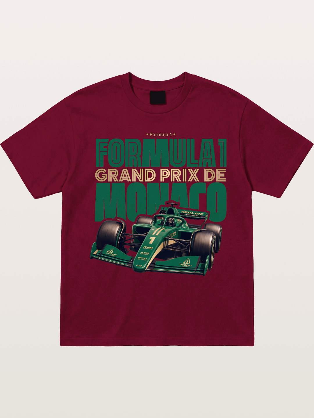 Green Monaco F1 Race Print Gildan T-shirt