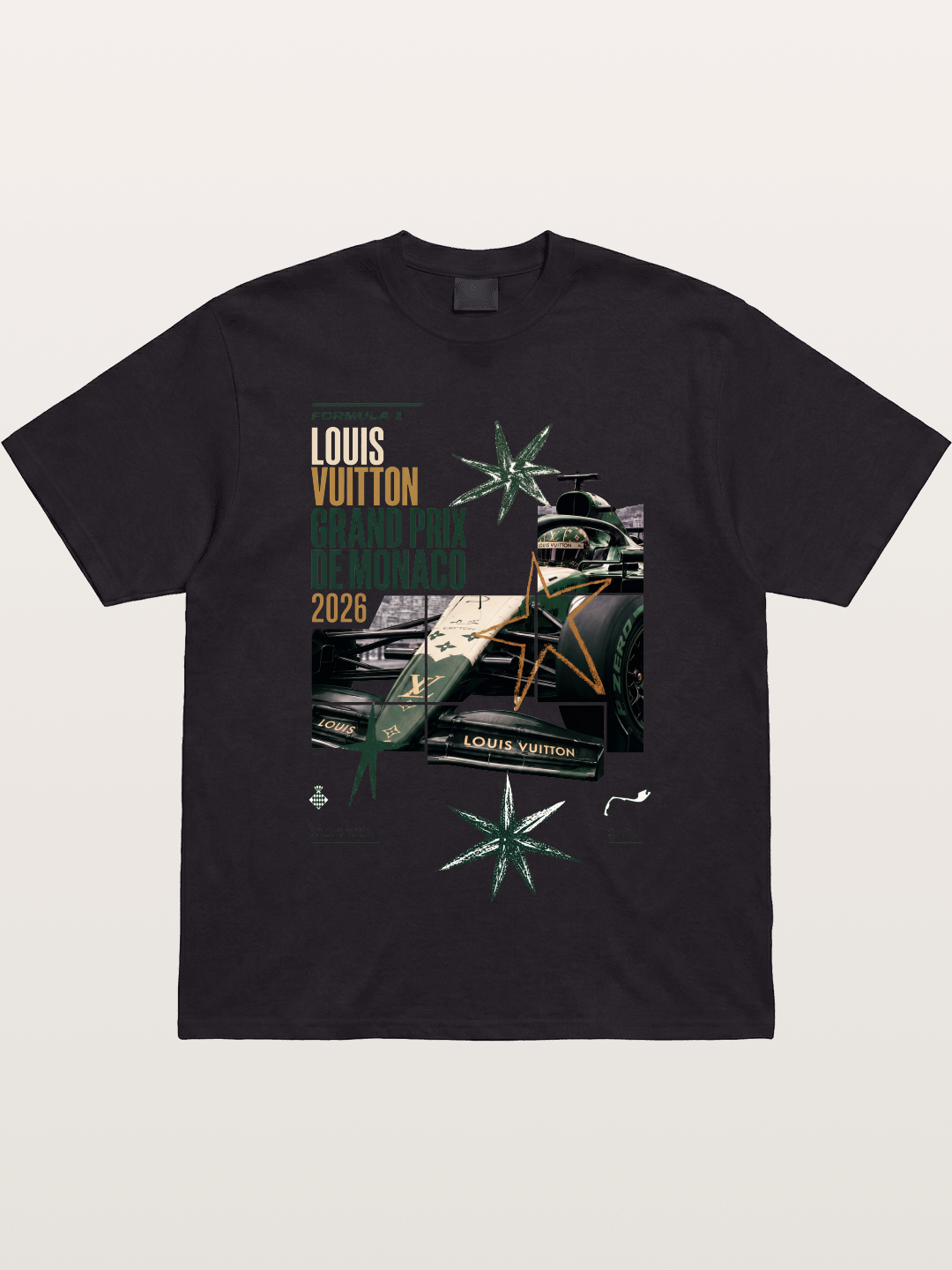 Green LV F1 Race Car Print Gildan T-shirt