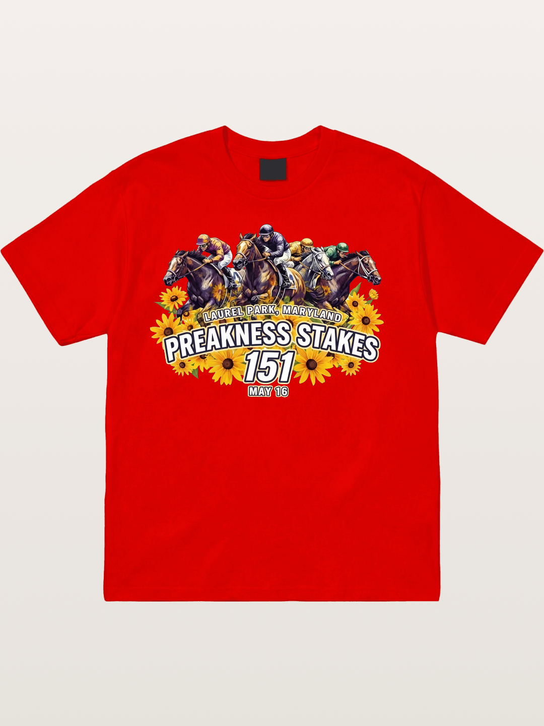 Preakness 151 Sunflower Racing Art Cotton T-shirt