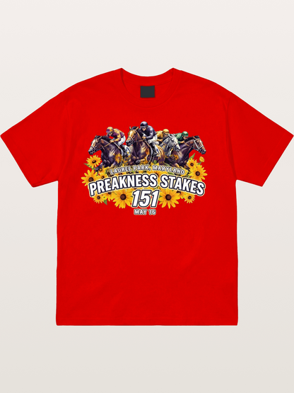 Preakness 151 Sunflower Racing Art Cotton T-shirt